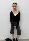 [MADE] Ponti V-Neck Wrap Long Sleeve Tee