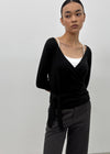[MADE] Ponti V-Neck Wrap Long Sleeve Tee