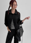 Puda Round Collar 7/8 Length Cotton Jacket