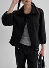 Puda Round Collar 7/8 Length Cotton Jacket