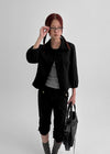 Puda Round Collar 7/8 Length Cotton Jacket