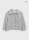 Puda Round Collar 7/8 Length Cotton Jacket