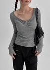 [MADE] Kariba Henley Neck Lace Long Sleeve Tee