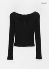 [MADE] Kariba Henley Neck Lace Long Sleeve Tee