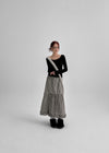 Lily Check Frill Cancan Long Skirt