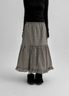 Lily Check Frill Cancan Long Skirt