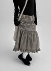 Lily Check Frill Cancan Long Skirt