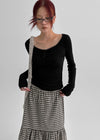 Lily Check Frill Cancan Long Skirt