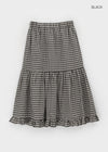 Lily Check Frill Cancan Long Skirt