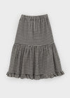 Lily Check Frill Cancan Long Skirt