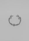 Dekyob Silver Flower Open Bracelet