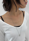 Frau Silver Pendant Drop Necklace
