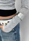 Kingp Silver Unbalanced Bold Open Bracelet