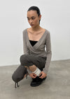 [MADE] Ponti V-Neck Wrap Long Sleeve Tee