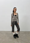[MADE] Ponti V-Neck Wrap Long Sleeve Tee
