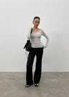[MADE] Derif Low Waist Semi Bootcut Pants