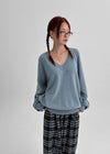Le Cozy Loose Fit V-neck Knit (55% Wool)