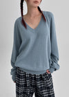 Le Cozy Loose Fit V-neck Knit (55% Wool)