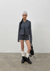 [MADE] Betty Stripe Frill Hooded Zip-Up (Set Available)