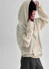Roman Punching See-through Loose-fit Hooded Zip-up