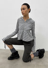 [MADE] Betty Stripe Frill Hooded Zip-Up (Set Available)