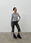 [MADE] Betty Stripe Frill Hooded Zip-Up (Set Available)