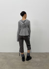 [MADE] Betty Stripe Frill Hooded Zip-Up (Set Available)