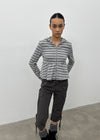 [MADE] Betty Stripe Frill Hooded Zip-Up (Set Available)