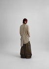 Hava Loose Fit Slit Henley Neck Knit Long Sleeve Tee