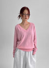 Le Cozy Loose Fit V-neck Knit (55% Wool)