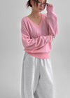 Le Cozy Loose Fit V-neck Knit (55% Wool)