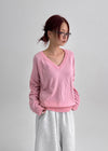 Le Cozy Loose Fit V-neck Knit (55% Wool)
