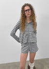 [MADE] Betty Stripe Frill Hooded Zip-Up (Set Available)