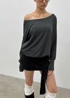 [MADE] Boril Batwing Off-Shoulder Long Sleeve Tee