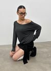 [MADE] Boril Batwing Off-Shoulder Long Sleeve Tee