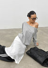 [MADE] Boril Batwing Off-Shoulder Long Sleeve Tee