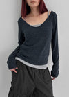 [MADE] Siero Wide V-Neck Long Sleeve Tee