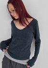 [MADE] Siero Wide V-Neck Long Sleeve Tee