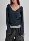 [MADE] Siero Wide V-Neck Long Sleeve Tee