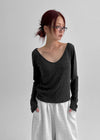 [MADE] Siero Wide V-Neck Long Sleeve Tee