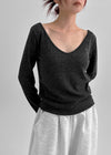 [MADE] Siero Wide V-Neck Long Sleeve Tee