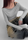 [MADE] Croju Off-shoulder Long Sleeve T-shirt