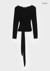 [MADE] Ponti V-Neck Wrap Long Sleeve Tee