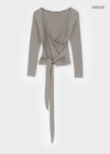 [MADE] Ponti V-Neck Wrap Long Sleeve Tee