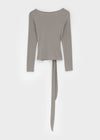 [MADE] Ponti V-Neck Wrap Long Sleeve Tee