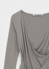 [MADE] Ponti V-Neck Wrap Long Sleeve Tee