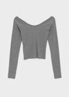 [MADE] Shabni V-neck Shirring Long-sleeved T-shirt