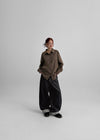 Crewy Label Patch Roll-up Raw Denim Pants