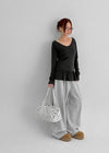[MADE] Flooming V-neck Frill Long Sleeve T-shirt