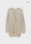 Hava Loose Fit Slit Henley Neck Knit Long Sleeve Tee